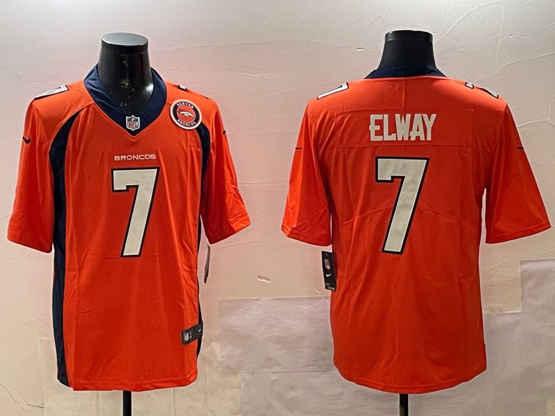 Men Denver Broncos #7 Elway Orange Second generation 2025 Nike Limited NFL Jersey style 2